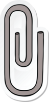 sticker of a cartoon paperclip png