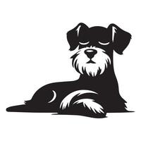 Relaxed Schnauzer dog illustration vector
