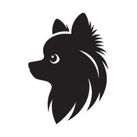 perro cara ilustración - un temeroso pomeranio perro cara logo concepto diseño vector