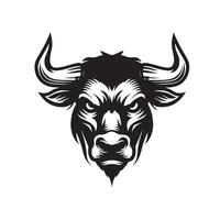 toro - un enojado toro cara logo concepto diseño vector