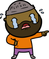 cartoon bearded man crying png