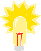 flat color illustration of old light bulb png