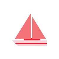 Sailboat icon in flat color style. Yacht sailboat. Design elements Editable sailboat icon illustration in eps10 format. Illustration design of a water vehicle with a screen vector