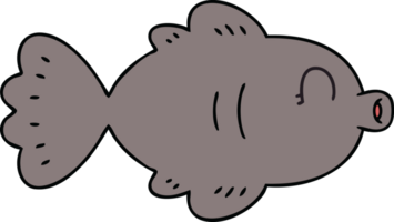 Hand gezeichnet schrullig Karikatur Fisch png