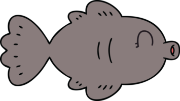 mano dibujado peculiar dibujos animados pescado png