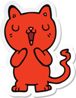 pegatina de un gato de dibujos animados png