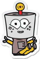 sticker of a happy cartoon robot png