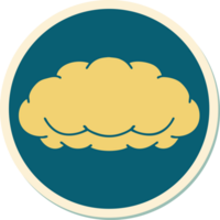 sticker of tattoo in traditional style of a grey cloud png