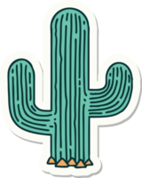 pegatina de tatuaje al estilo tradicional de un cactus png