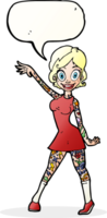 cartoon woman with tattoos with speech bubble png