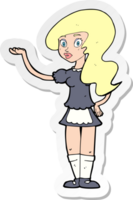 sticker of a cartoon waitress png