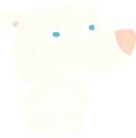 flat color style cartoon polar bear showing teeth png