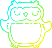 cold gradient line drawing of a cartoon owl png