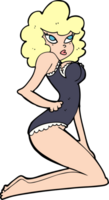 cartoon pin-up woman png