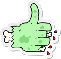 sticker van een cartoon zombiehand png