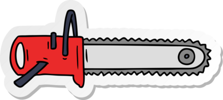 hand drawn sticker cartoon doodle fo a chain saw png