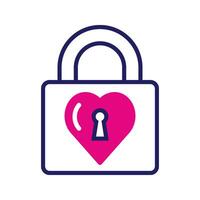 padlock with heart symbol icon vector