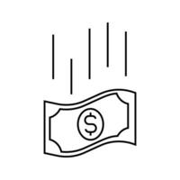 Money fall, illustration of money value drop, business and finance icon vector