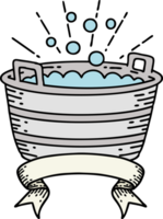 scroll banner with tattoo style tin bath png