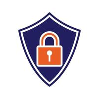 Shield with padlock icon vector