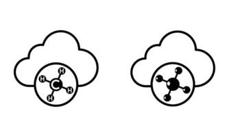 cloud with methane molecule structure icon vector