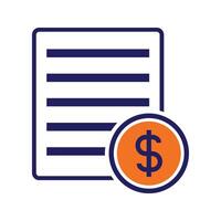 document with money, business file icon vector