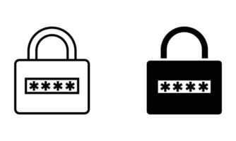 Padlock with password symbol, privacy and security icon vector