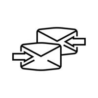 Email send and receive, correspondence symbol, email communication icon vector