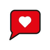 chat bubble with heart icon vector