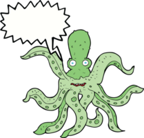 pulpo gigante de dibujos animados con burbujas de discurso png