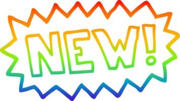 rainbow gradient line drawing of a cartoon new symbol png