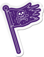 cartoon sticker of a pirates flag png