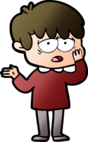 cartoon exhausted boy png