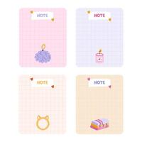 Cute hand drawn notebook template for to do list and notes with spa, hygiene, bath cartoon illustrations. Printable editable diary note elements for weekly planner, bullet journal, school schedule. vector