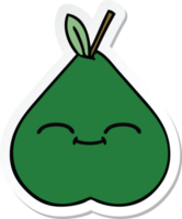 sticker of a cute cartoon pear png