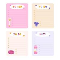 Cute hand drawn notebook template for to do list and notes with spa, hygiene, bath cartoon illustrations. Printable editable diary note elements for weekly planner, bullet journal, school schedule. vector