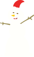 flat color illustration of unhappy snowman png