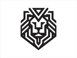 Hexagon Lion Logo Design Icon Symbol Template vector