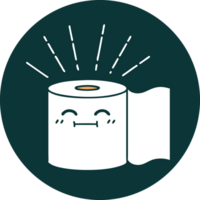 icon of a tattoo style toilet paper character png