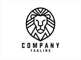 Geometric Line Lion Logo Design vector