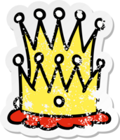 hand drawn distressed sticker cartoon doodle of two crowns png