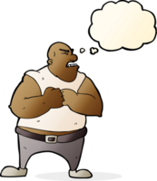 cartoon violent man with thought bubble png