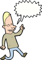 cartoon happy man pointing with speech bubble png