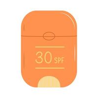 Sunscreen stick with SPF 30. Flat illustration isolated on white background vector