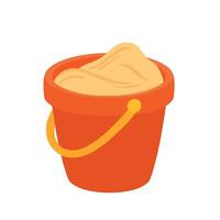 Sand in bucket icon illustration for beach summer kid toys and game vector