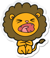 autocollant d'un lion en colère de dessin animé png