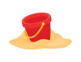 Empty sand bucket icon illustration for beach summer kid toys and game vector