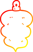 warm gradient line drawing of a cartoon christmas bauble png