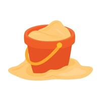Sand bucket icon illustration for summer beach children vacation vector