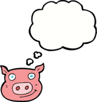 cartoon pig face with thought bubble png